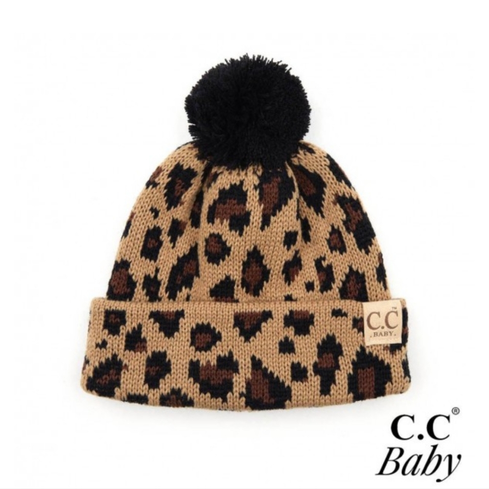 C.C. Beanie for Babies. Tan background black/brown Leopard
